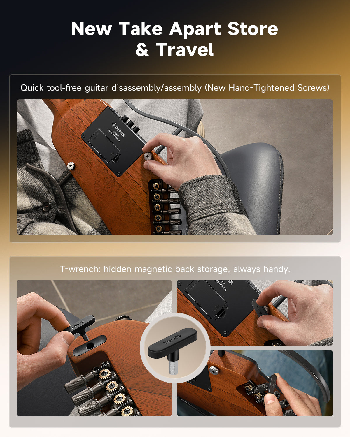 Donner HUSH-I Evo2 Guitar-Natural##