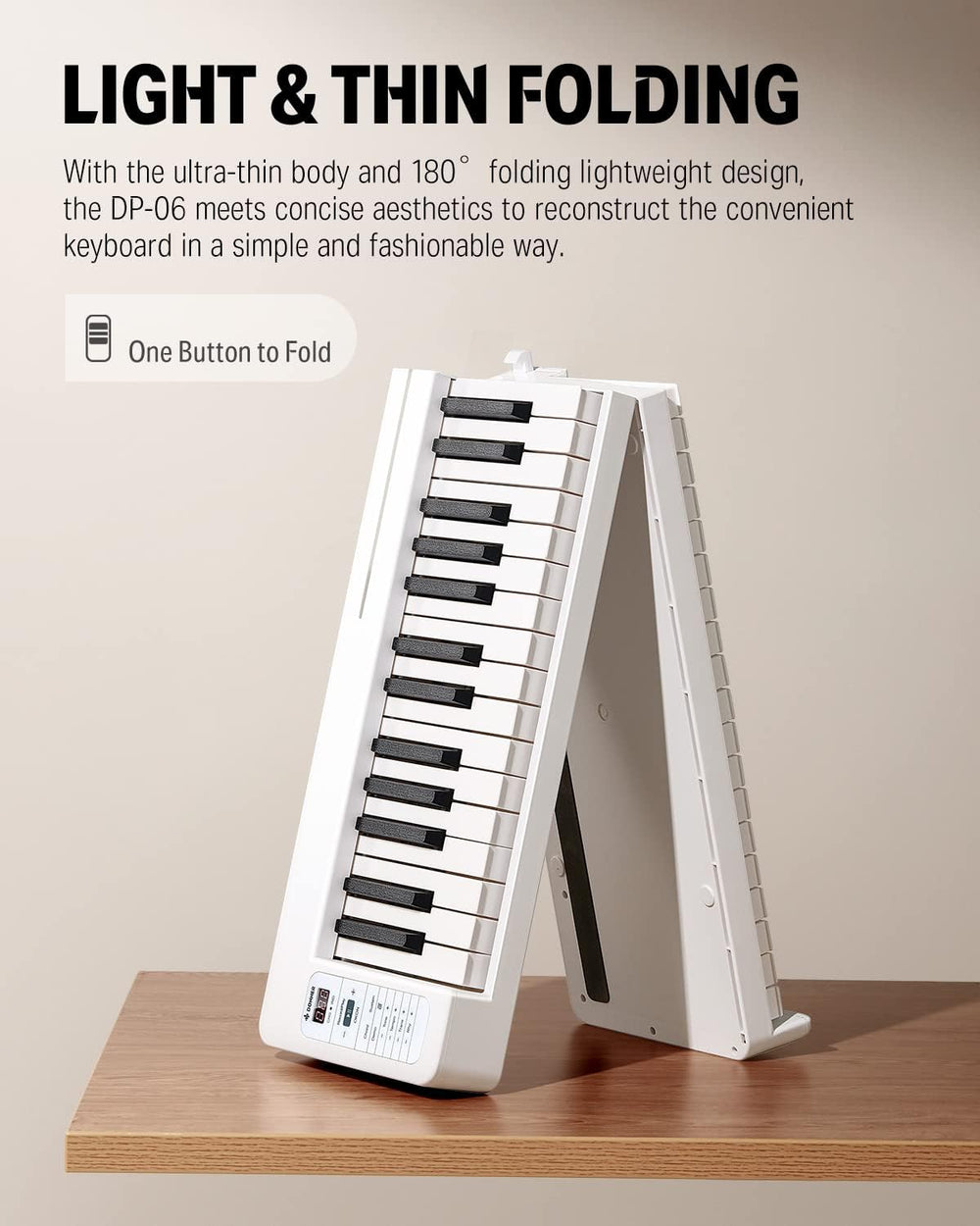 DP-06 61-Key Foldable Digital Piano Portable Keyboard for Beginner Donner