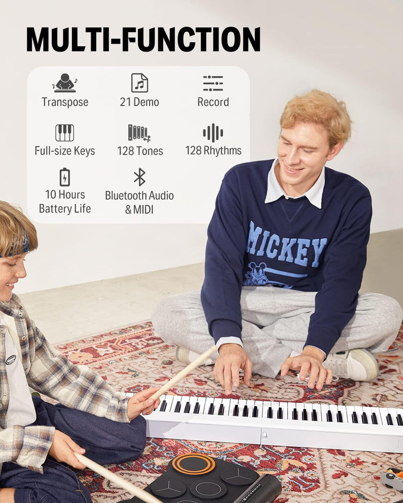 DP-06 61-Key Foldable Digital Piano Portable Keyboard for Beginner Donner