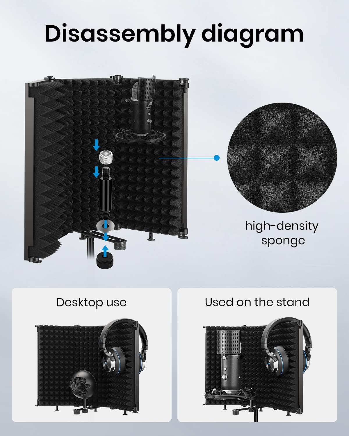 Moukey MPFBK5 Foldable Mic Shield