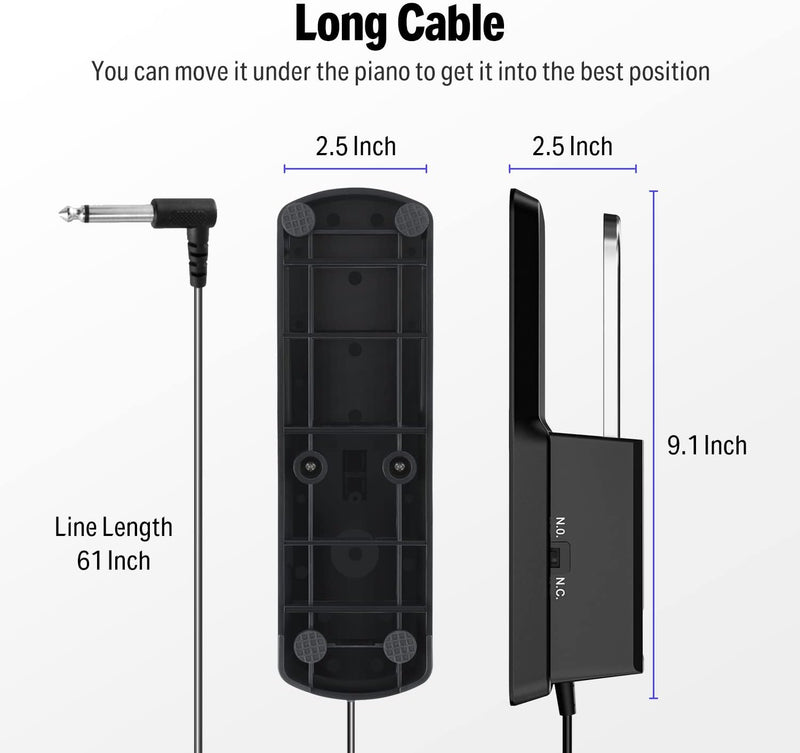 Donner DSP-001 Piano Sustain Pedal for Digital Piano Electronic Keyboard MIDI Synthesizer