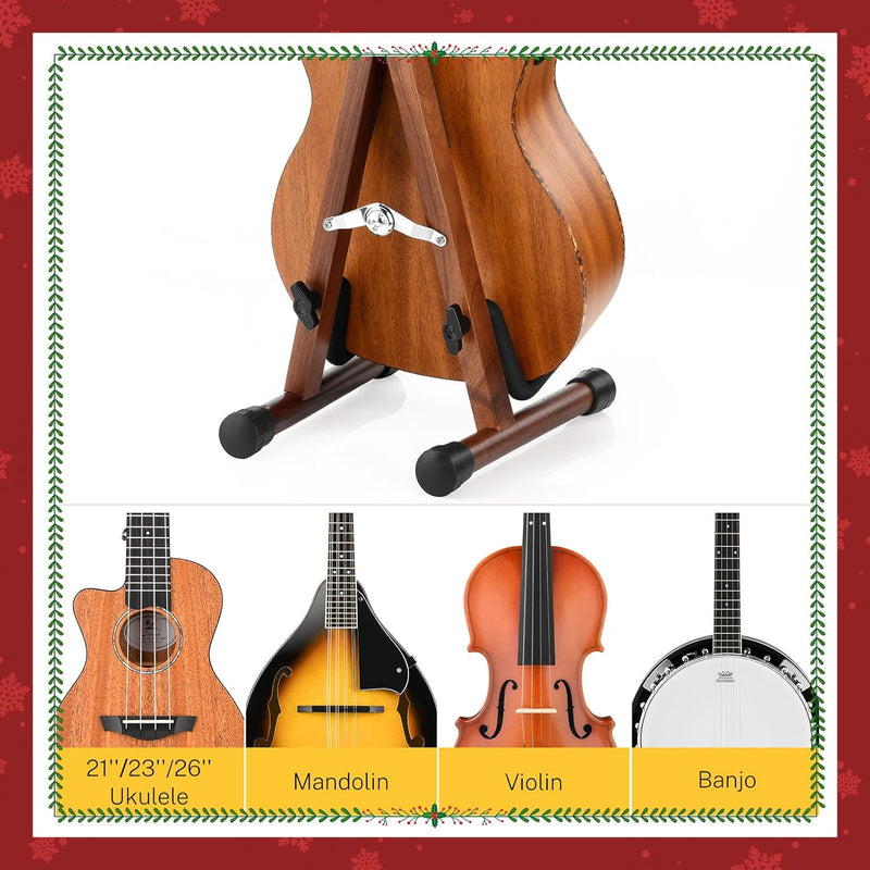 Donner DS-3U Original Wooden Ukulele, Mandolin,Violin Stand, Guitar Stand-Suitable for HUSH series