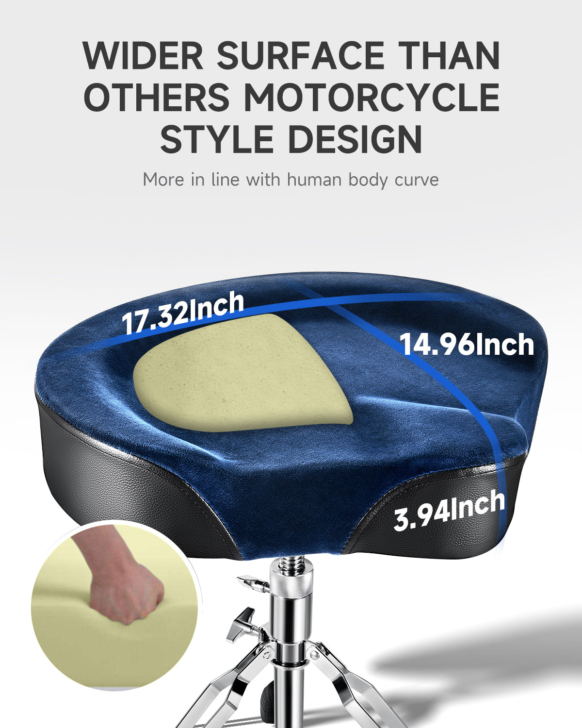 Donner DT-100  Adjustable Padded Drum Throne Blue