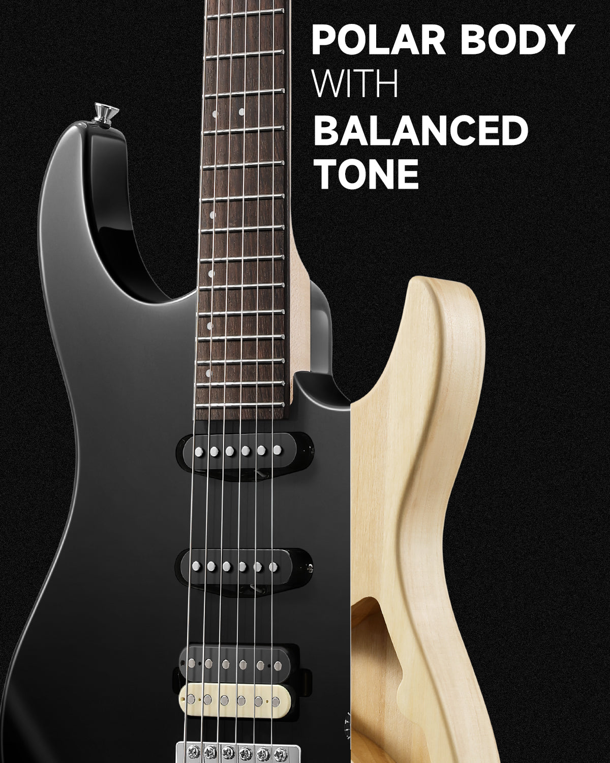 Donner DMT-66 Electric Guitar with Ceramic Single-Coil-Black##