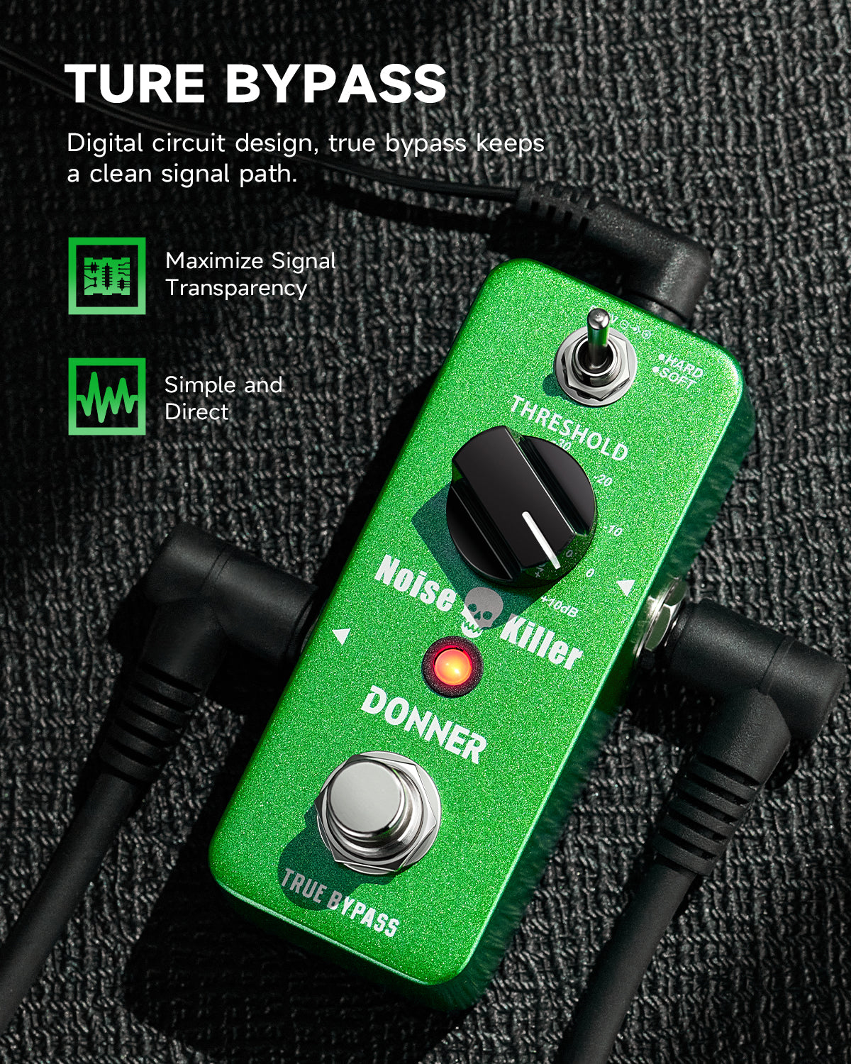 donner noise killer pedal Donner Noise Killer Noise Gate Pedal 2 Mode for Guitar/ Bass True Bypass