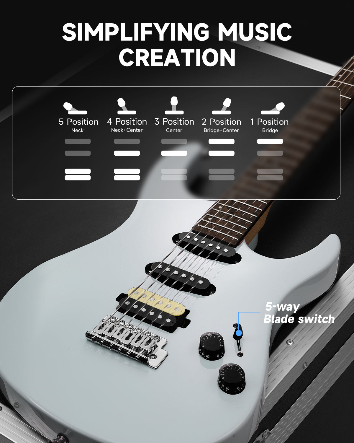 Donner DMT-66 Electric Guitar with Ceramic Single-Coil-Gray##