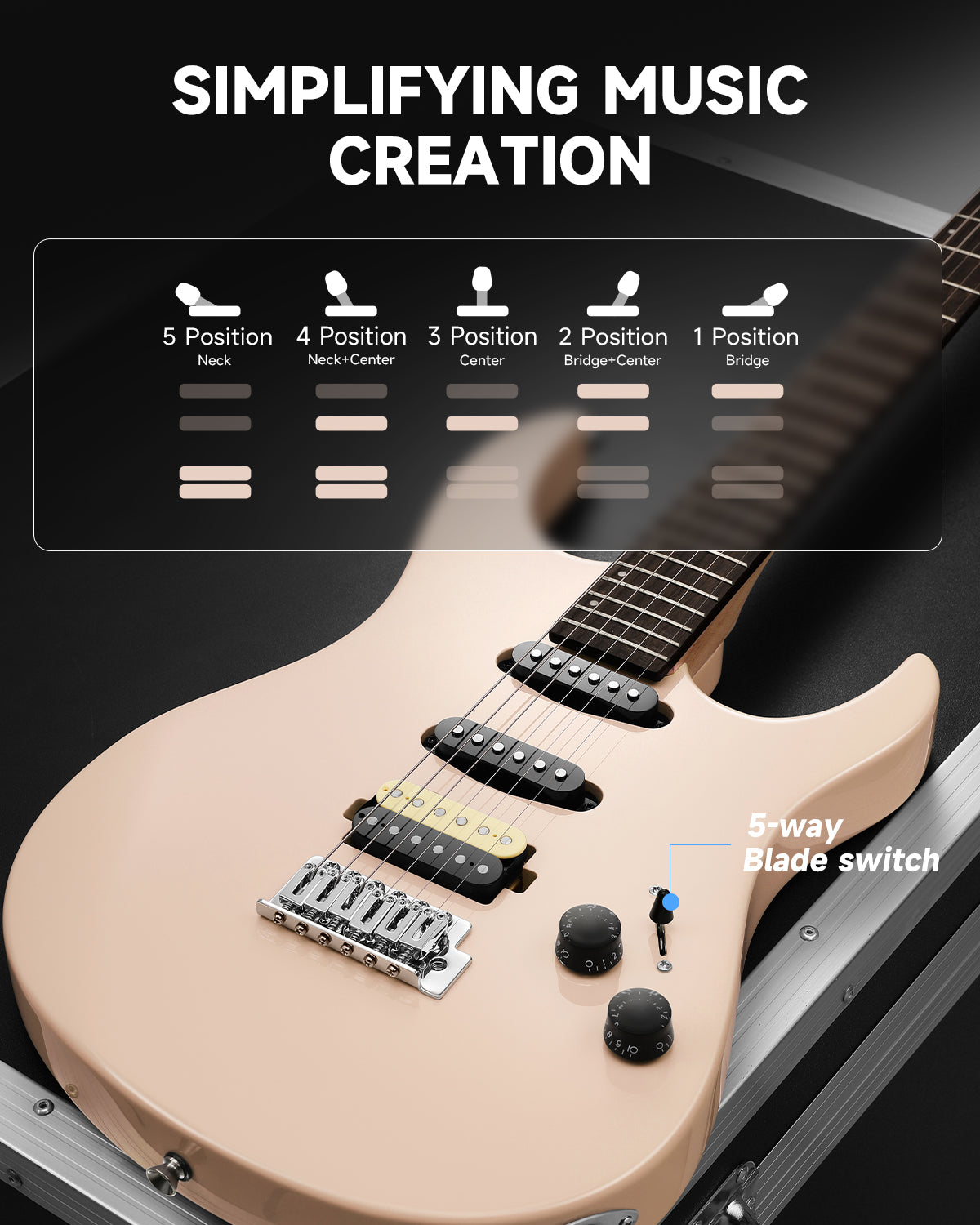 Donner DMT-66 Electric Guitar with Ceramic Single-Coil-Pink##