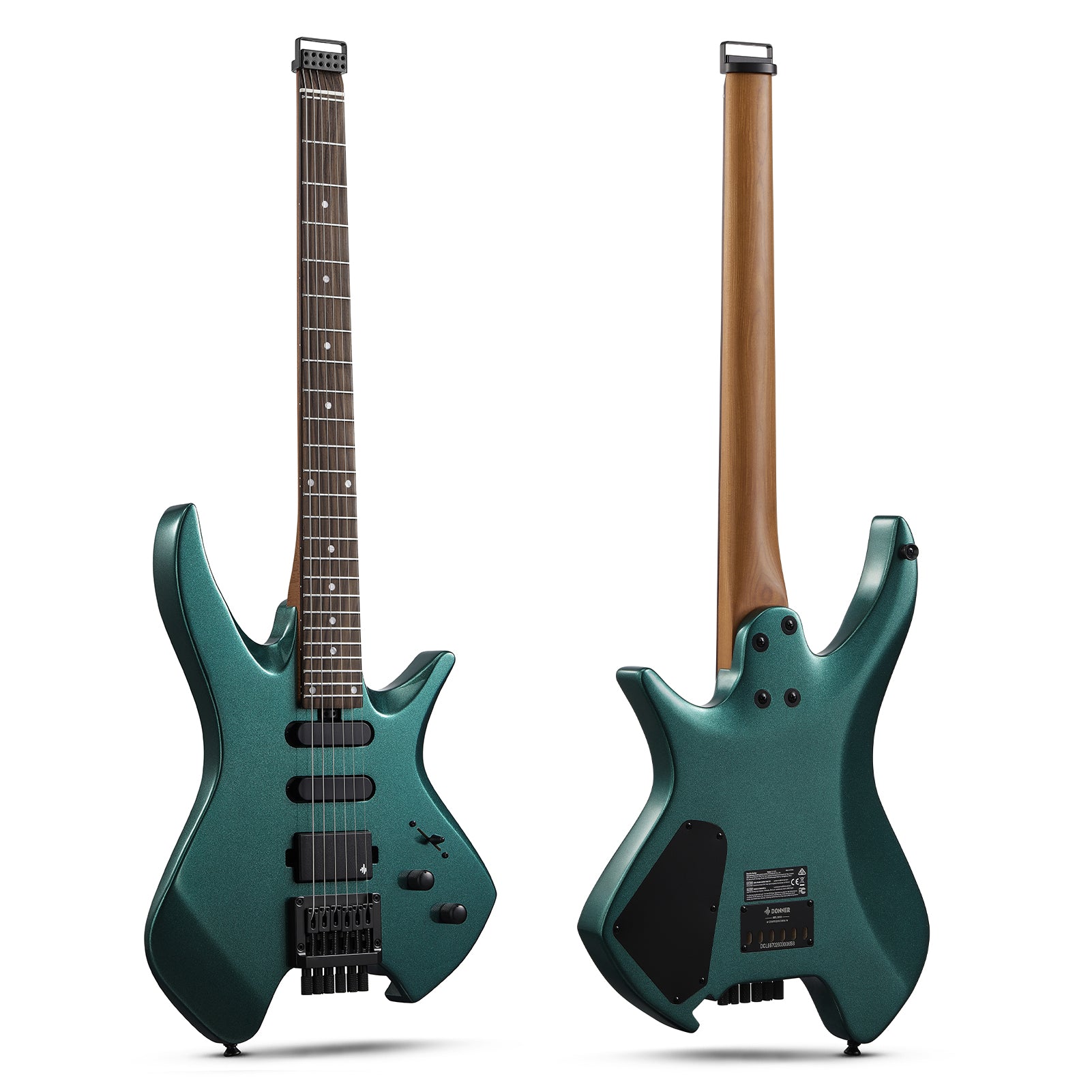 Donner HLX-500 Headless Electric Guitar-Green##