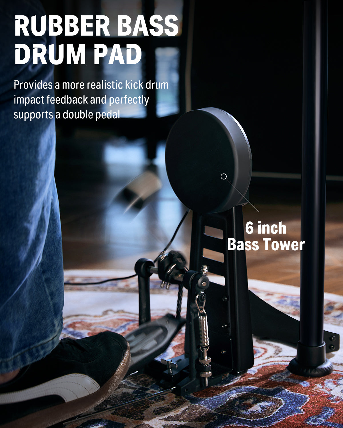 electronic drum pedal Donner DED-200 MAX 8Pcs Electronic Drum Set Mesh Pad Drum Kit for Home Beginners-Advanced, Drum