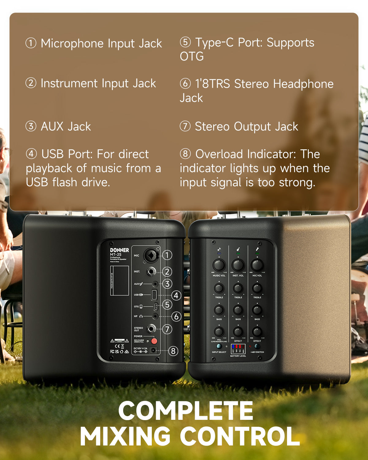 Donner PA System Outdoor Speaker-MT-2s##