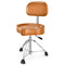 Donner Brown Drum Throne with Backrest Hydraulic Adjustable Height Motorcycle-Style Seat