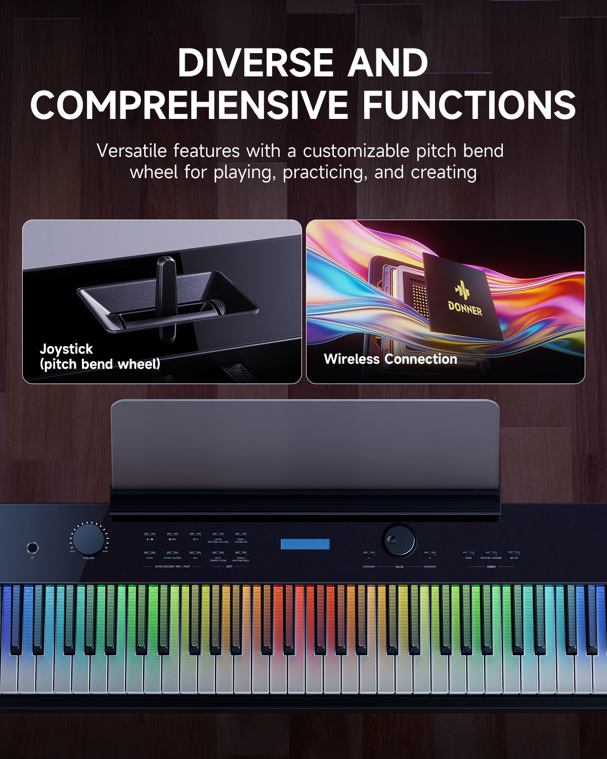 Donner DP-S500 Upright Hammer Action Digital Piano