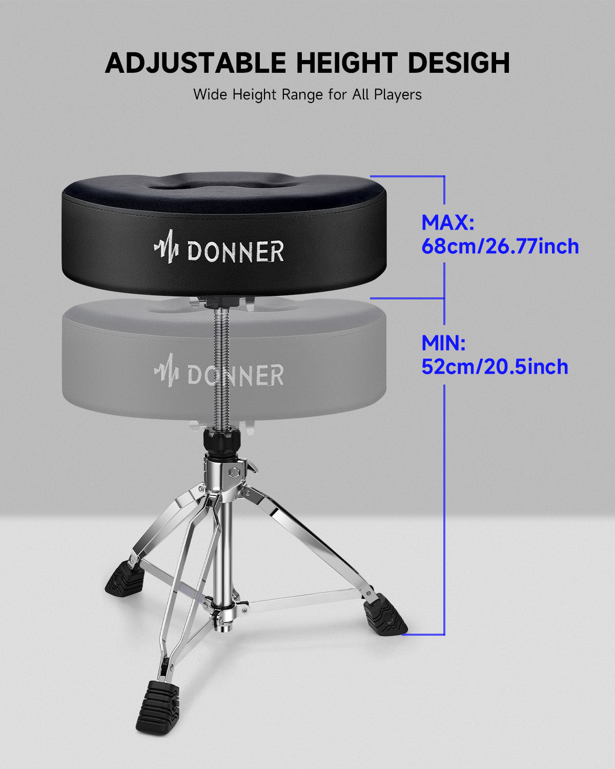 Donner DT-200 Saddle-style Threaded Rod Drum Throne