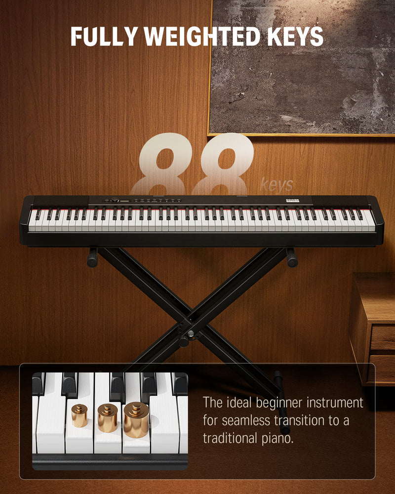 DONNER DEP-20 LITE Beginner Digital Piano（Double-X stand）