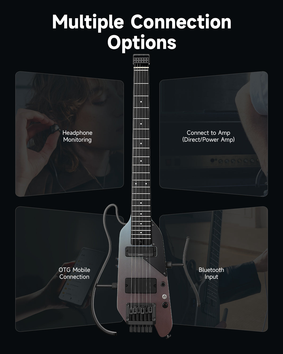 HUSH-X PRO Multi-Effects Electric Guitar for Travel Donner