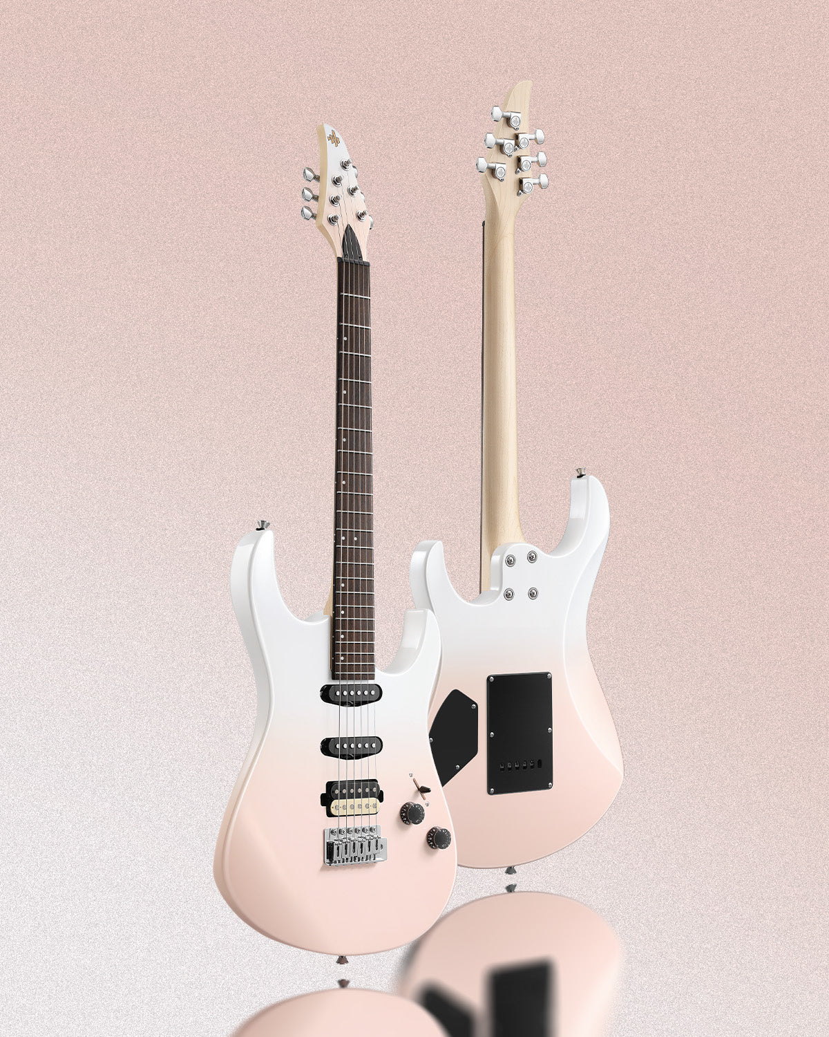 Donner DMT-66 Electric Guitar with Ceramic Single-Coil-Pink-White gradient##