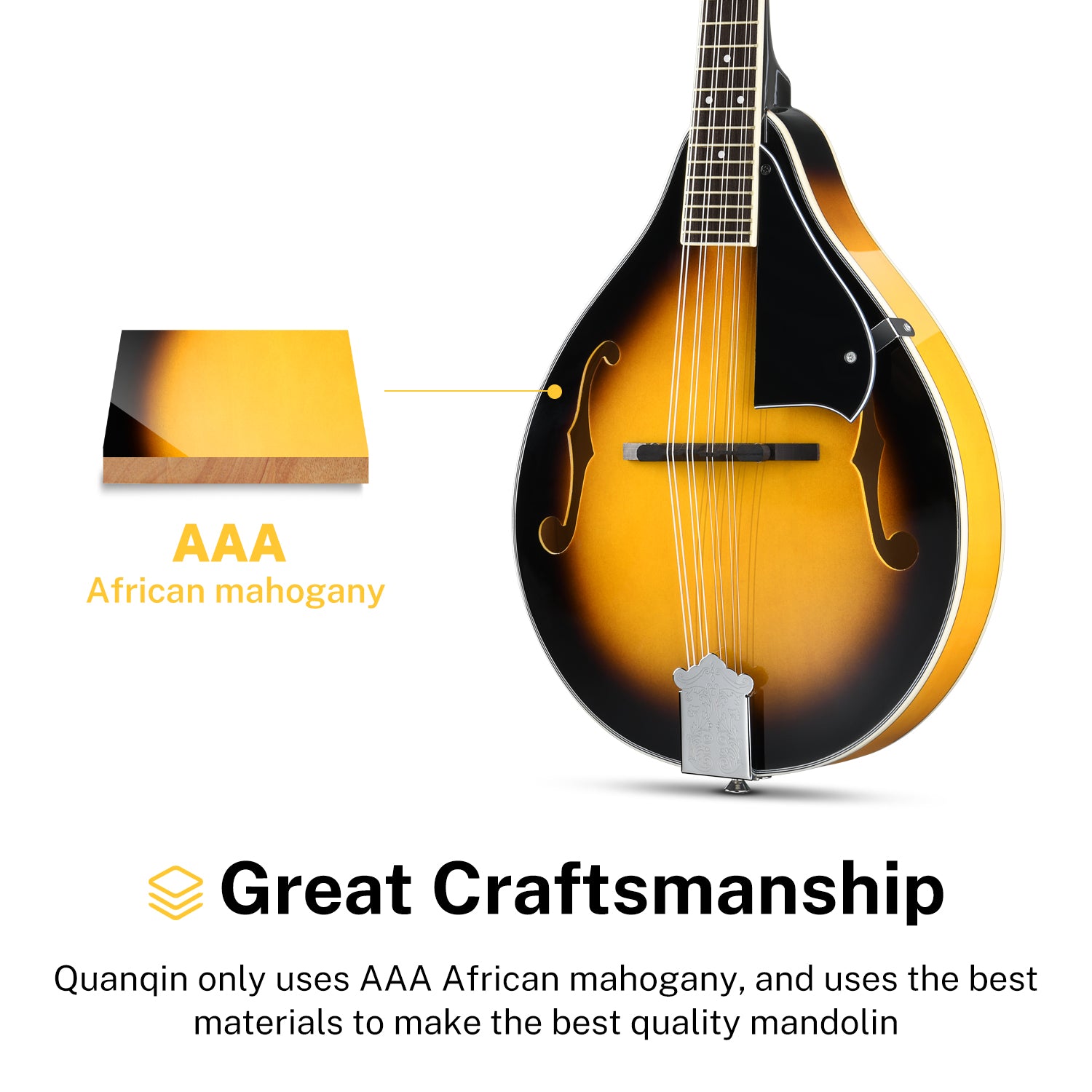 Donner DML-100B A Style Mandolin-Sunburst##