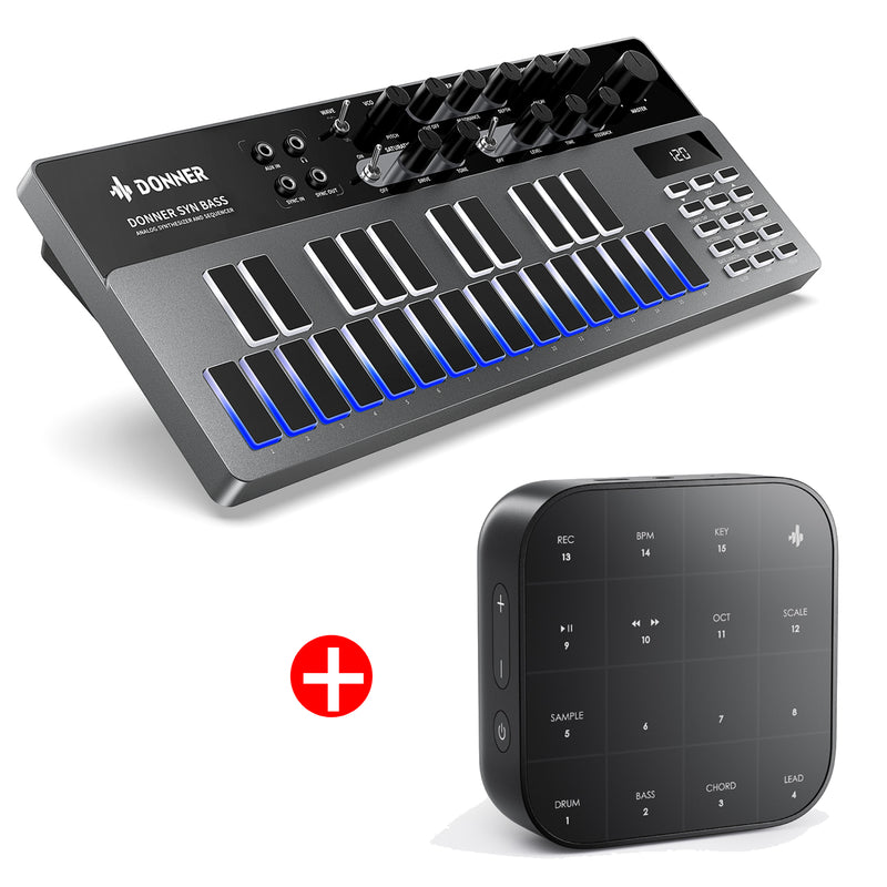 Donner Essential B1 Analog Bass Synthesizer & Sequencer & Donner MEDO Portable Multi-Function Musical Instrument