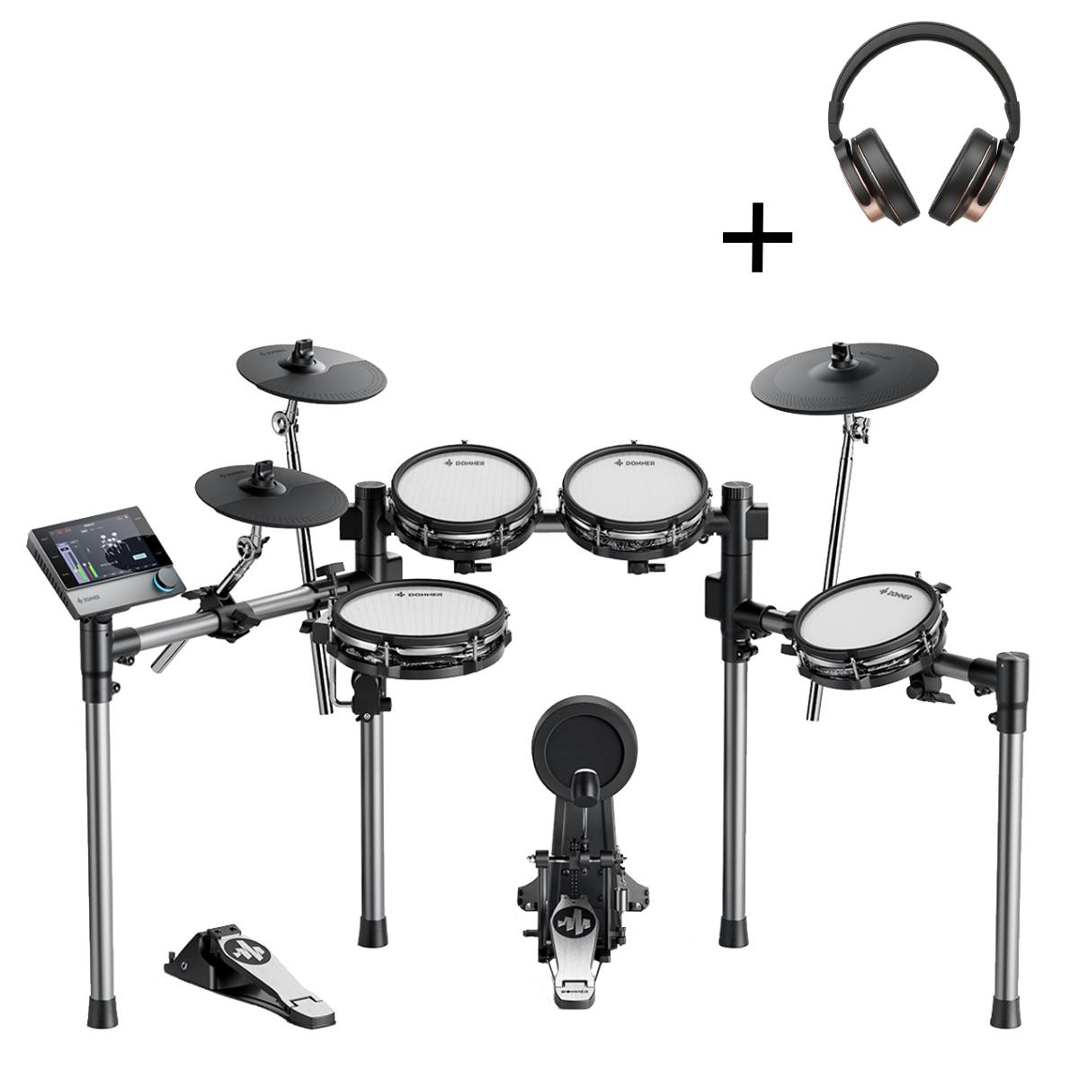 BEAT 8pcs Electronic Drum Set with Touch Screen for Pros Donner