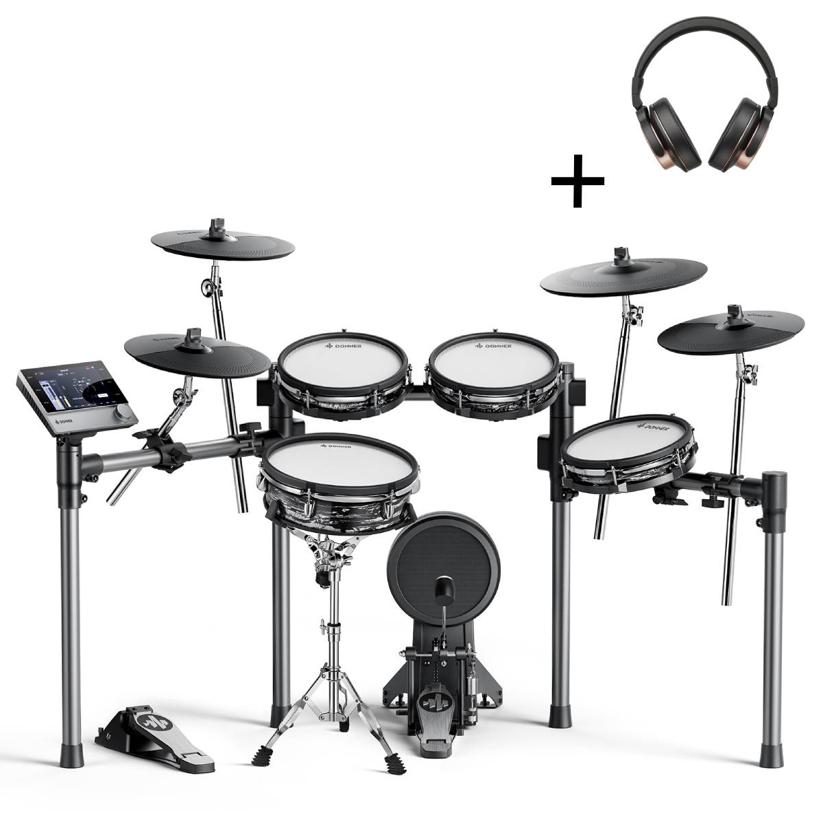 BEAT MAX 9pcs Electronic Drum Set with Touch Screen for Pro Donner