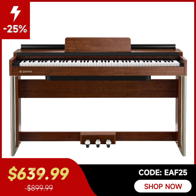 Donner DDP-200 Wooden Dynamic Hammer Action 88 Key Weighted Upright Digital Piano