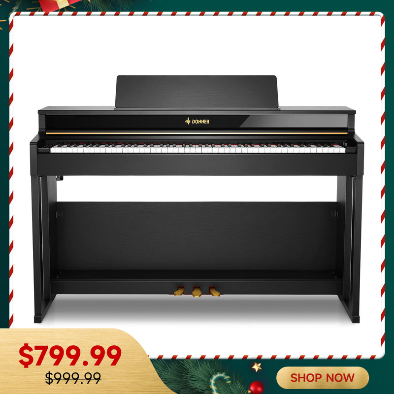 Donner DDP-400 Professional 88-Key Progressive Hammer Action Weighted Upright Digital Piano with Extended Speaker Cabinet