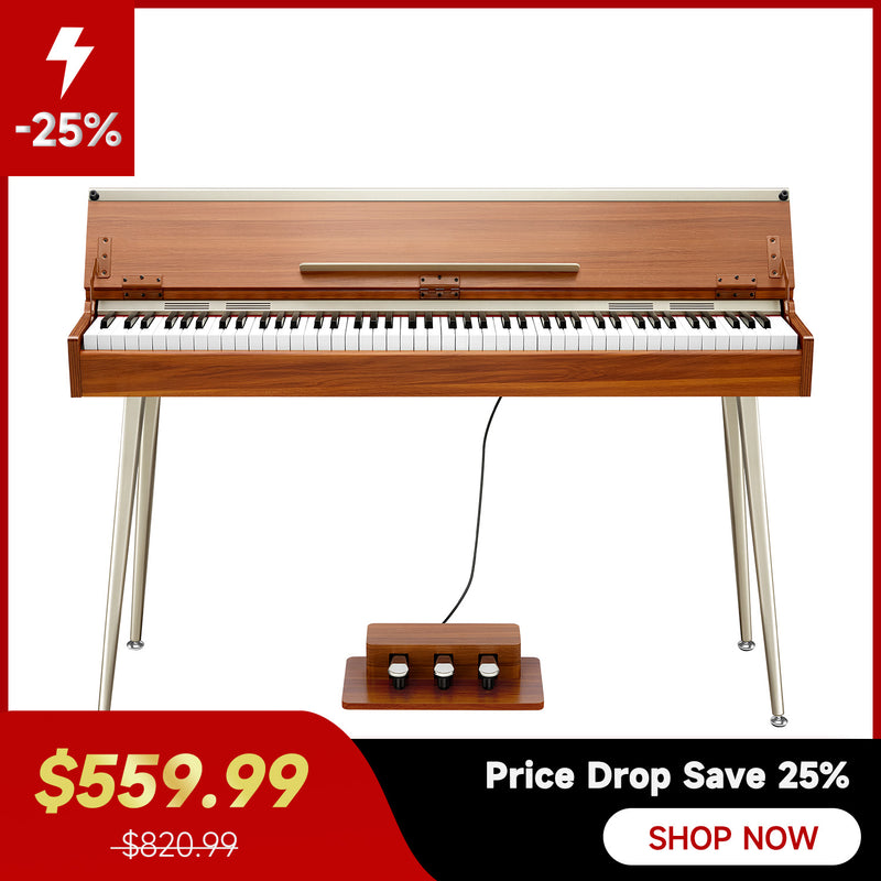 Donner DDP-80 PLUS 88 Key Weighted Wooden Upright Digital Piano with Semi-open Cover