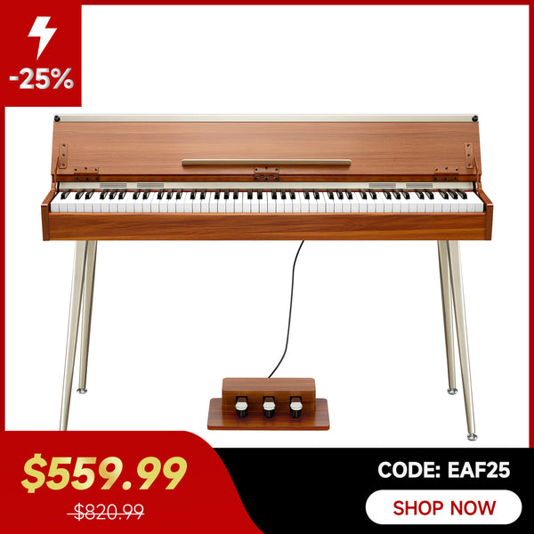 Donner DDP-80 PLUS 88 Key Weighted Wooden Upright Digital Piano with Semi-open Cover