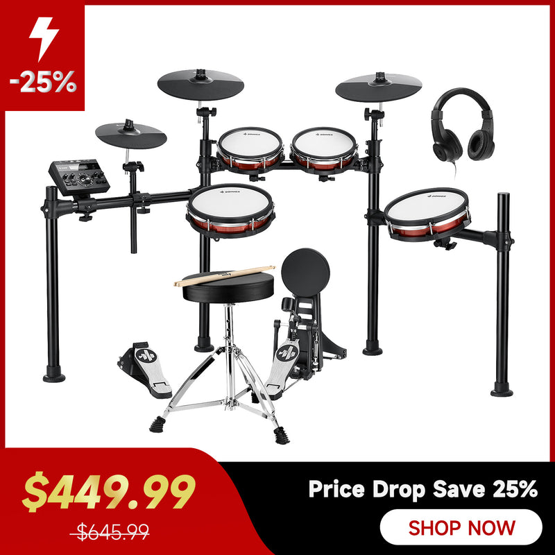 Donner DED-200 MAX Electronic Drum Set 5-Drum 3-Cymbal with Drum Throne/Headphone