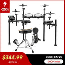 Donner DED-200X Electronic Drum Set 5-Drum 4-Cymbal 450-Sound with Drum Throne/Headphone