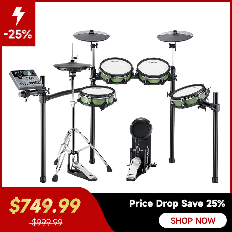 Donner DED-500 PRO Electronic Drum Set 5-Drum 3-Cymbal with Moving HiHat for Professional