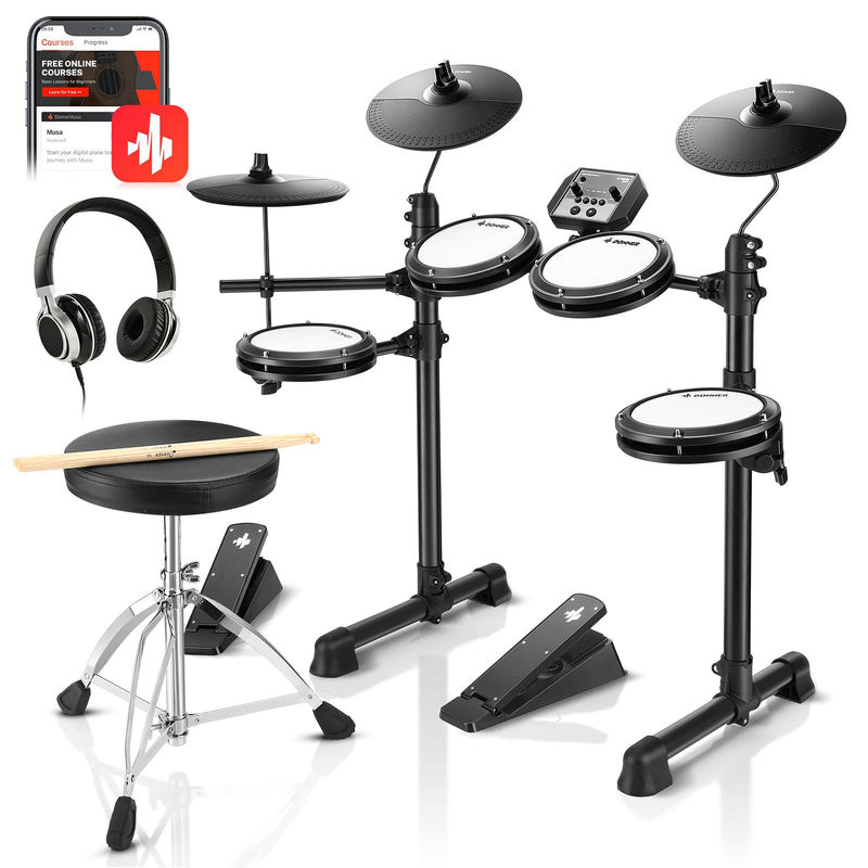 Drum Pad Kids Electric Drum Set 7-Pad Roll Up Kit With Sticks