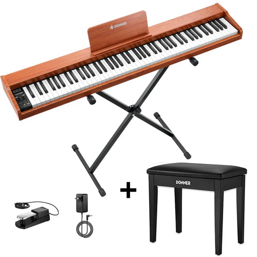 Donner DEP-1S 88 Key Velocity-Sensitive Digital Piano with X-Stand for Beginner