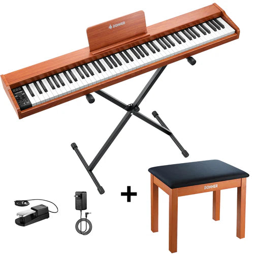 Donner DEP-1S 88 Key Velocity-Sensitive Digital Piano with X-Stand for Beginner