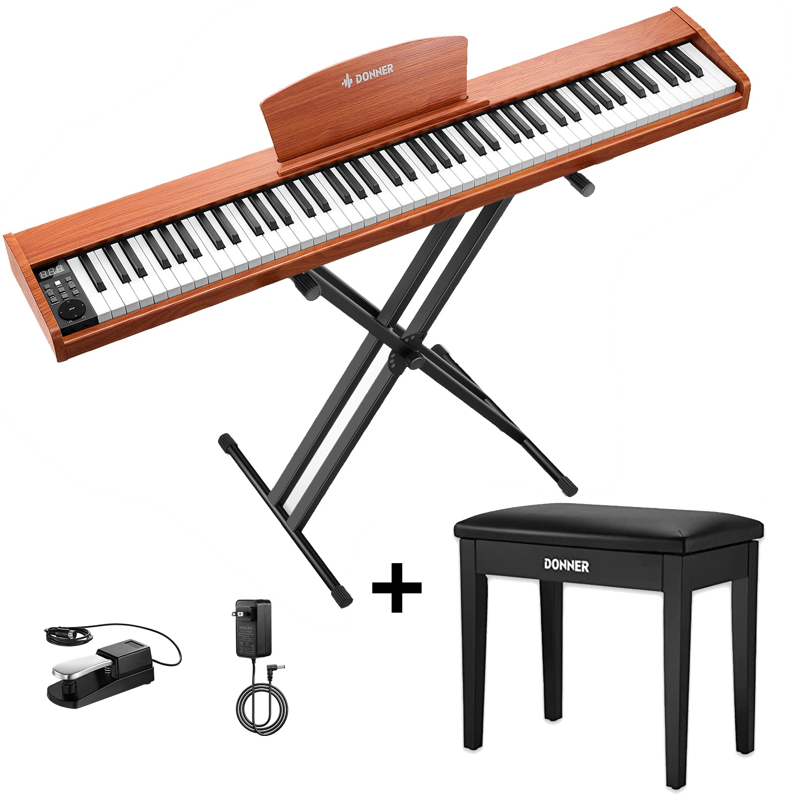 Donner DEP-1S Beginner Digital Piano Kit-Natural Update##
