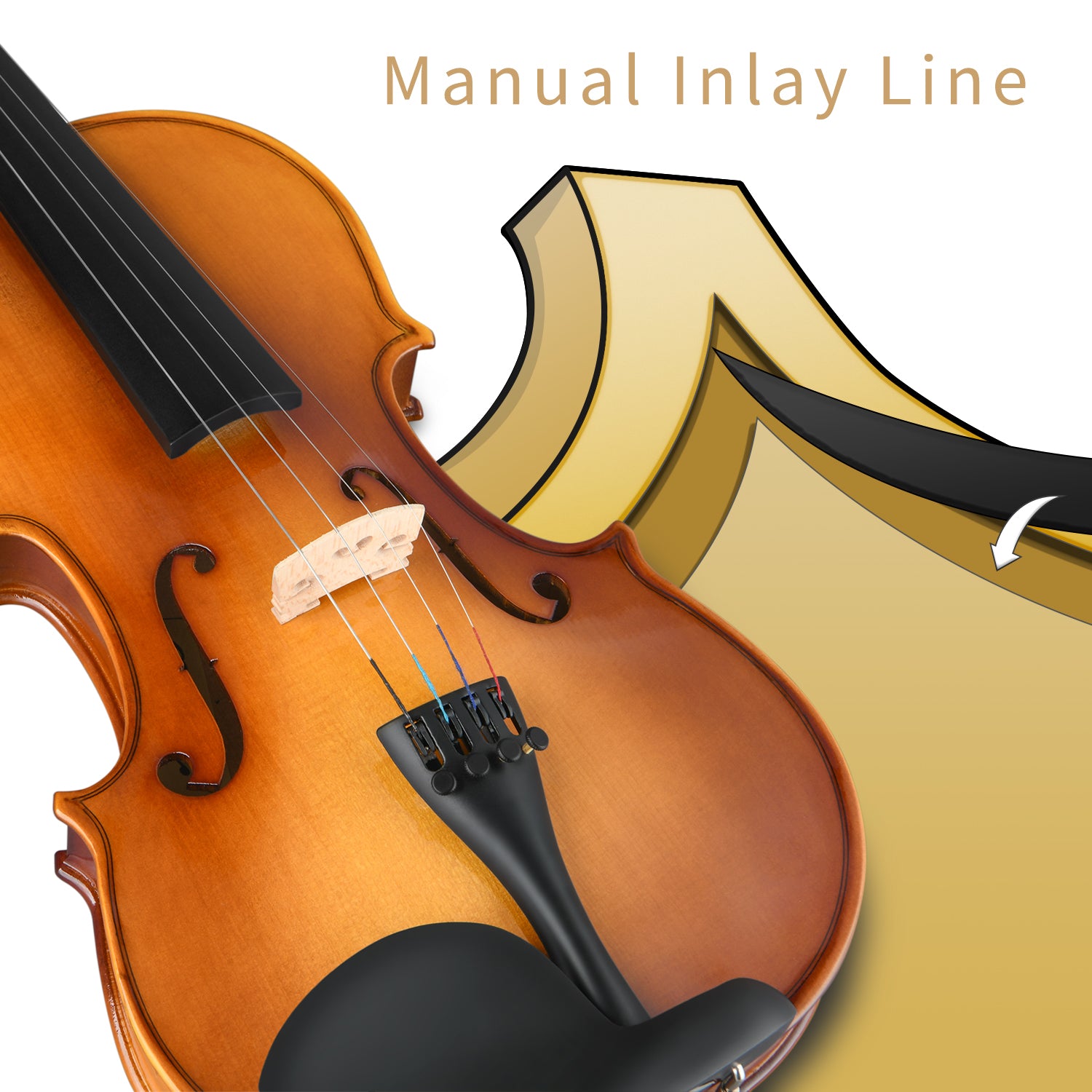 Eastar 4/4 Violin Set Full Size Fiddle Solidwood for Adults with Hard Case, Shoulder Rest, Rosin, Two Bows, Clip-on Tuner and Extra Strings，EVA-330，Two Bows/Black-4/4 Two Bows##