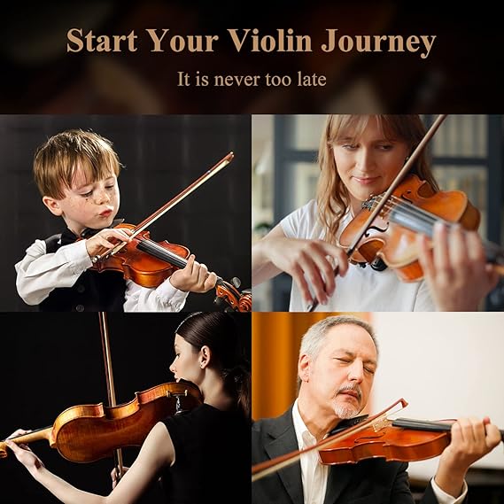 Eastar EVA-3 Full-Size Violin Set Matte Fiddle Full Kit with Case/Rosin/Shoulder Rest/Bow/Extra Strings for Kid/Beginner/Student/Adult 1/2,4/4