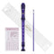 Eastar Soprano Recorder Instrument for Kids Students Beginners, German fingering C Key Recorder Instrument 3 Piece with Cleaning Kit, Storage Bag, Fingering Chart, School-Approved,Purple/Green