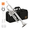 Eastar Bb Standard Trumpet Set for Student Beginner with Hard Case, Cleaning Kit, 7C Mouthpiece and Gloves, Nickel