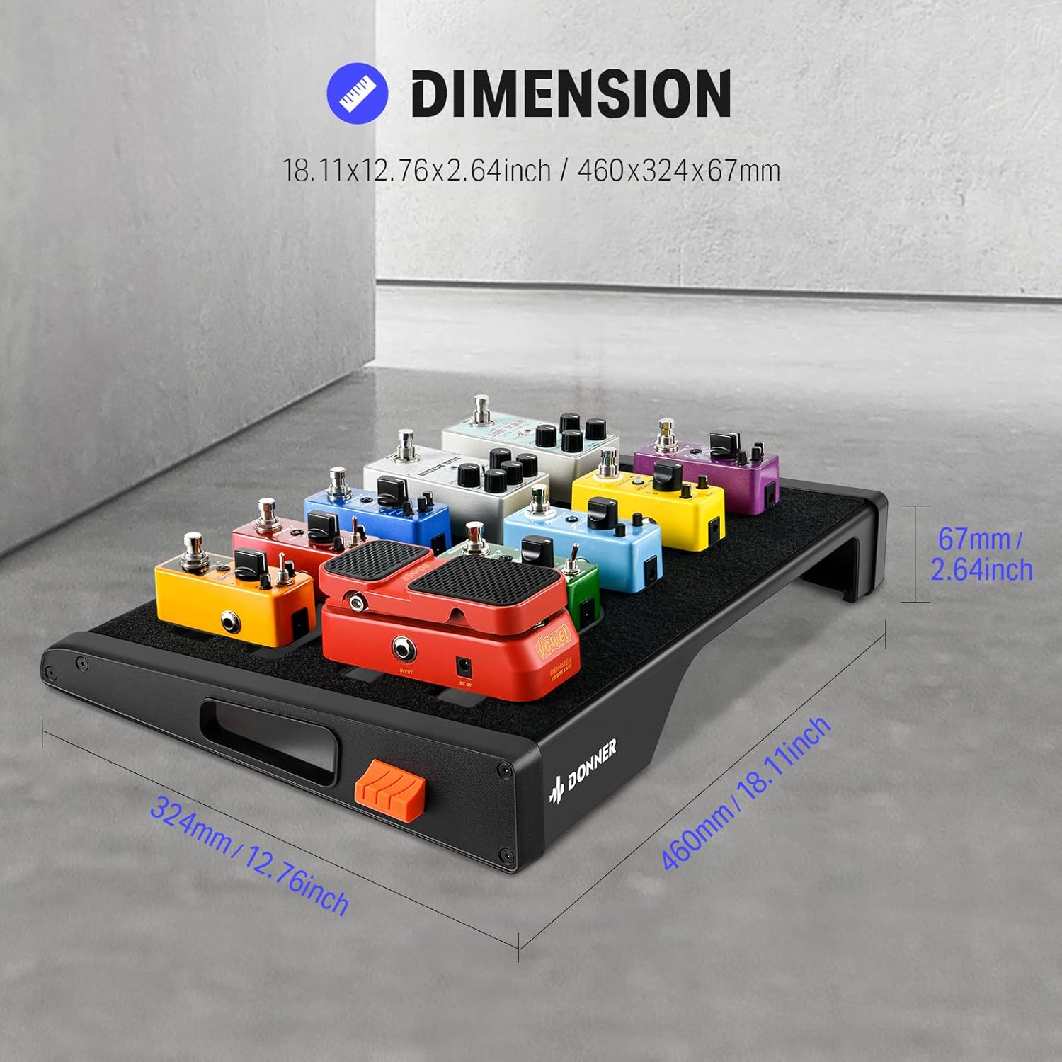 Donner Guitar Effects Pedal Board-18.16" x 12.76" x 2.64"##