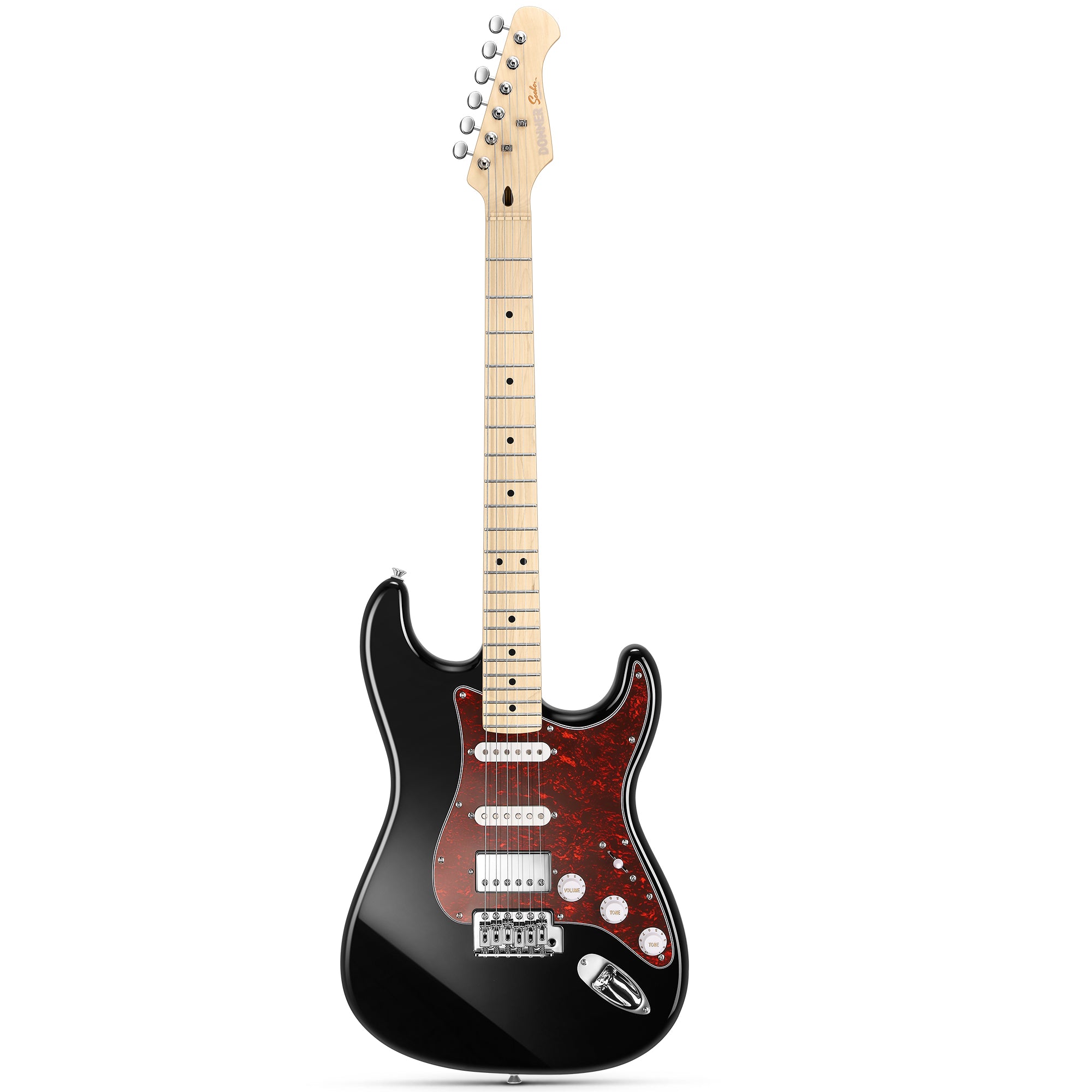 Donner DST-152 39-inch ST Electric Guitar Kit HSS Pickup with Amplifier-Black##