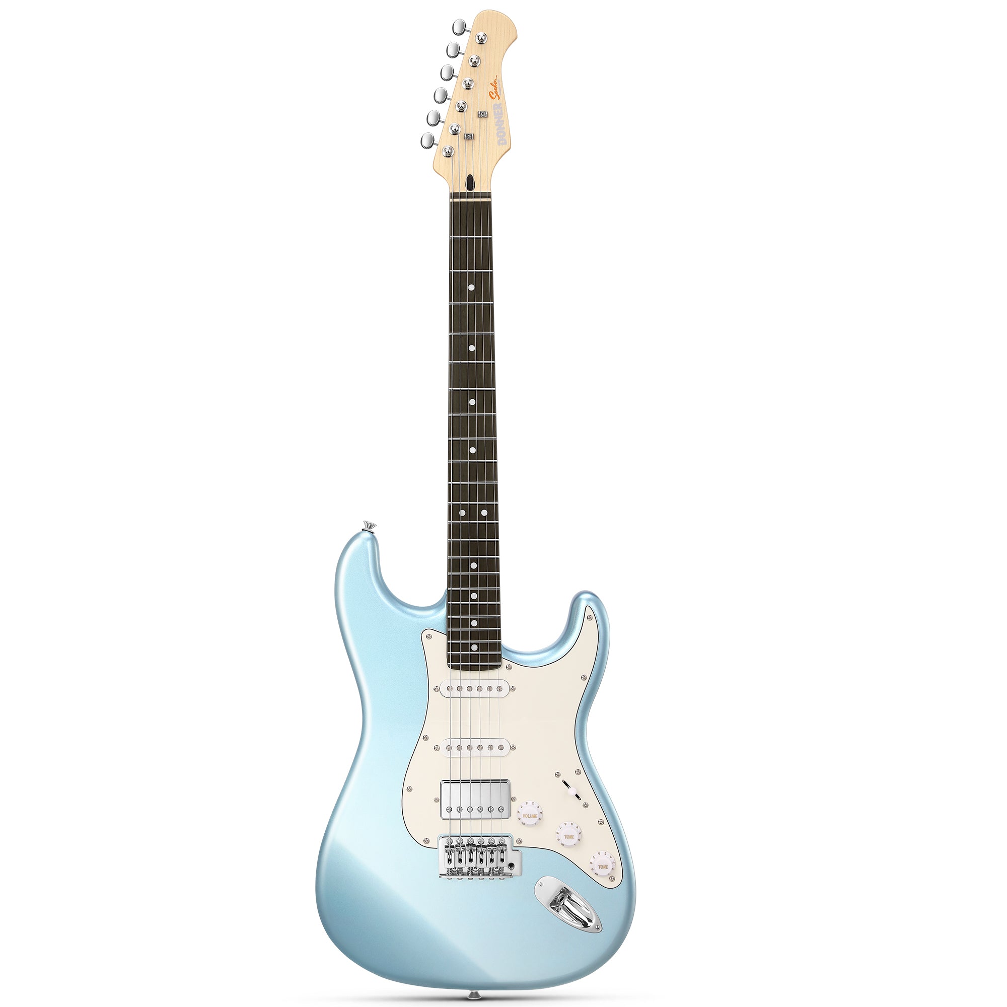 Donner DST-152 39-inch ST Electric Guitar Kit HSS Pickup with Amplifier-Polar Blue##