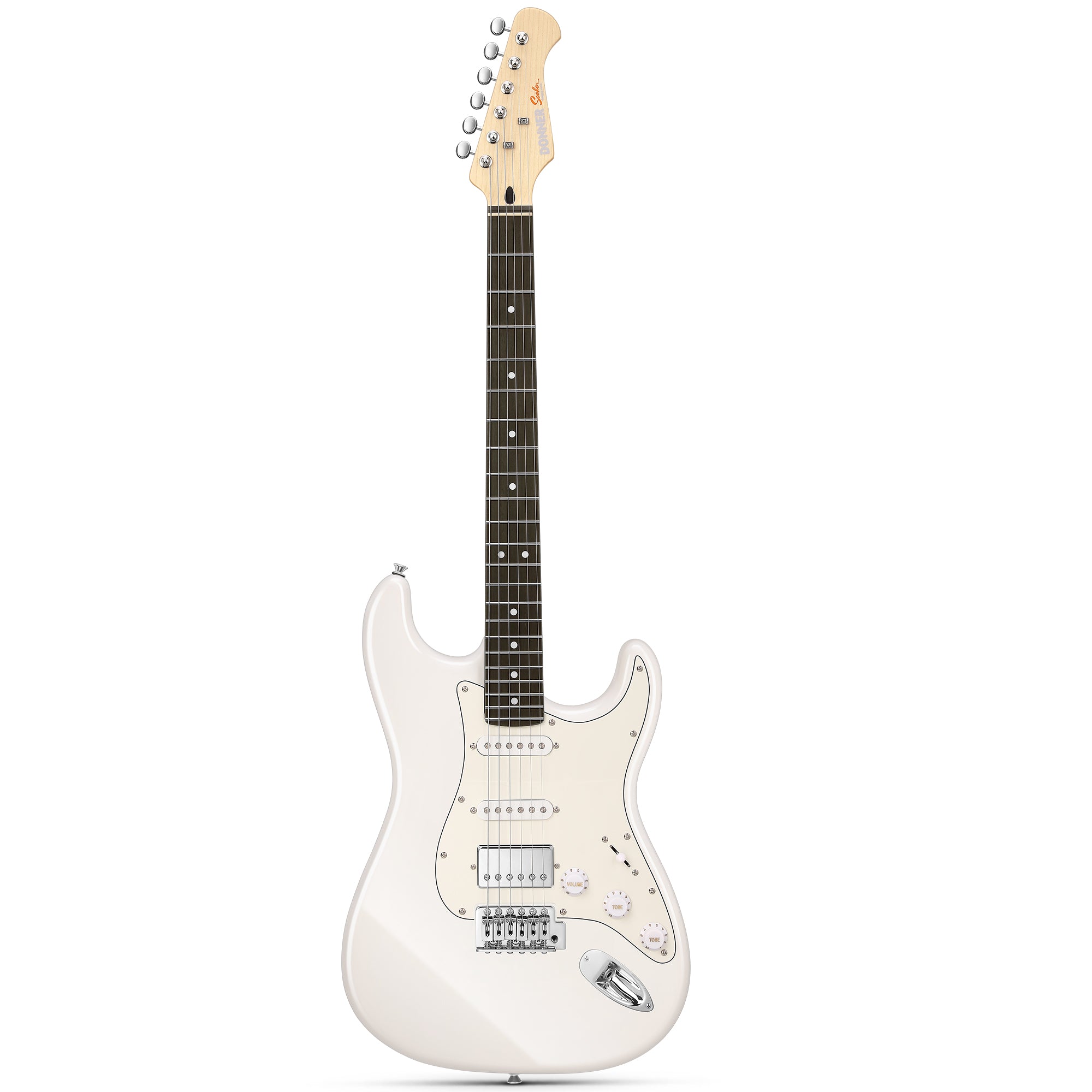 Donner DST-152 39-inch ST Electric Guitar Kit HSS Pickup with Amplifier-White##