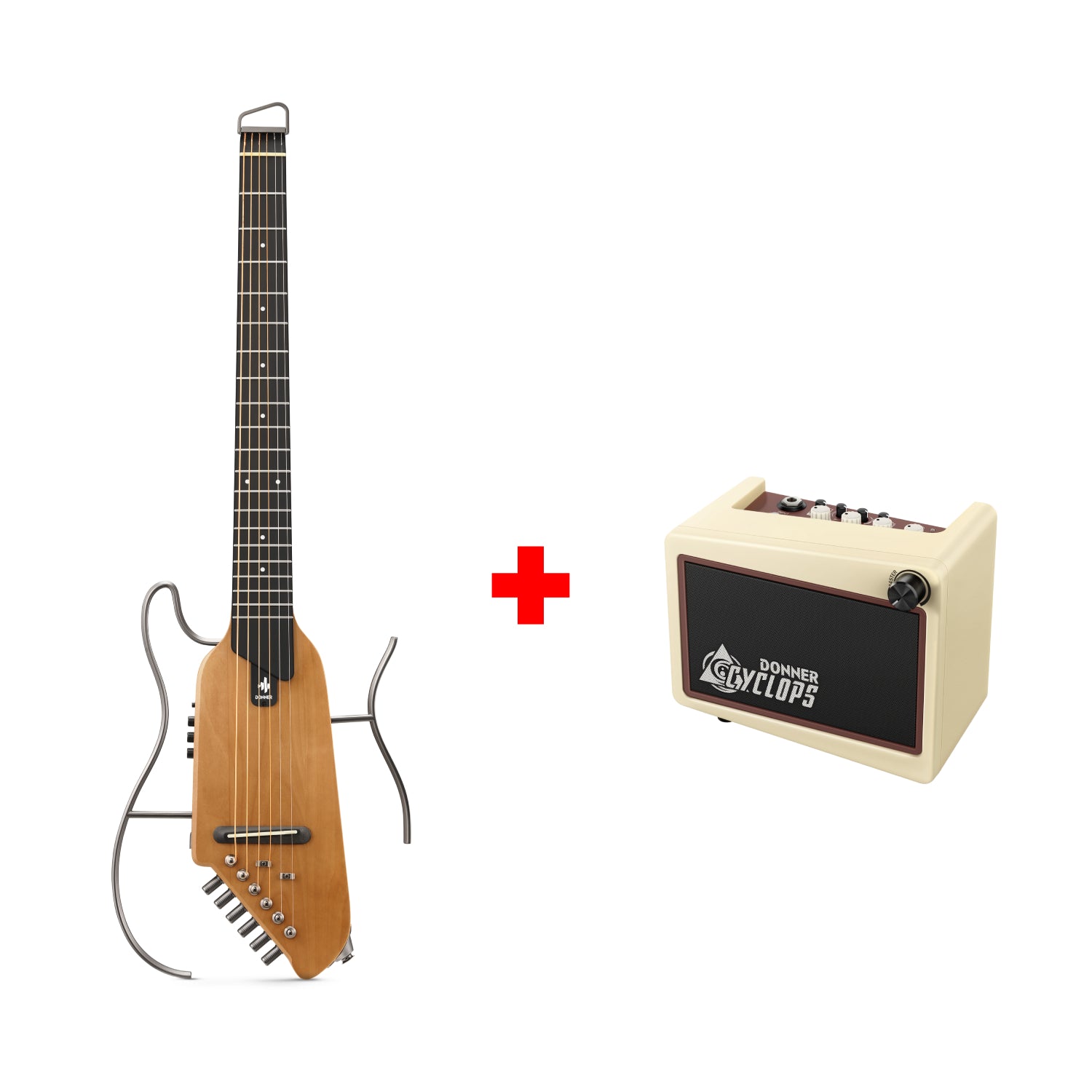 トラベルギター Donner HUSH-I ナチュラル HUSH-I Acoustic-Electric Guitar Kit for Travel Silent