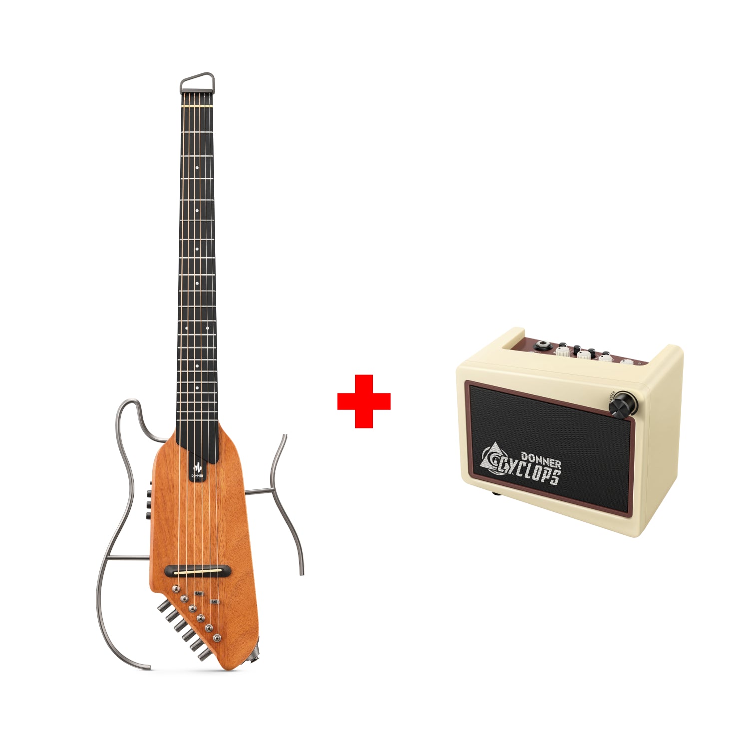 Donner Hush Silent Guitar ケース付き HUSH-I Acoustic-Electric Guitar Kit for Travel Silent