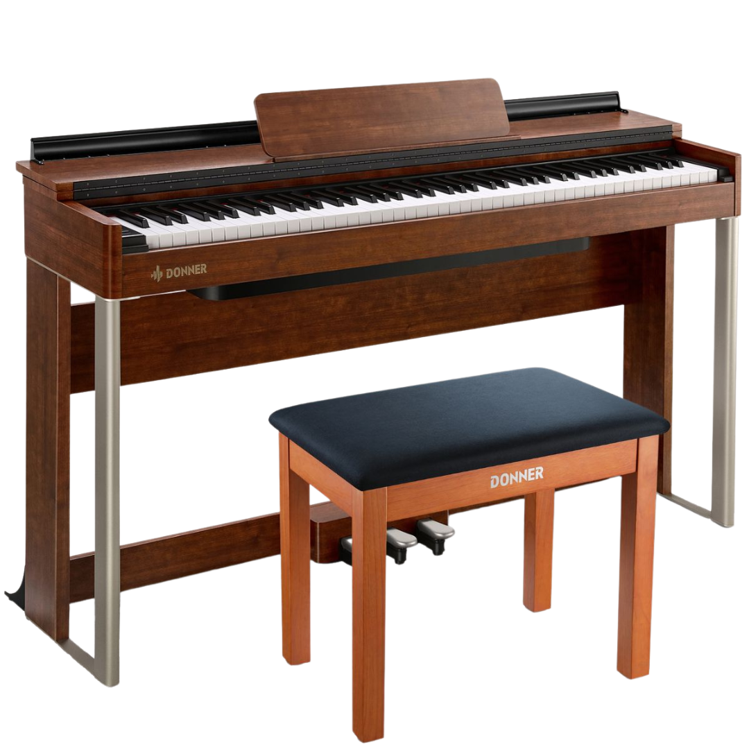 Donner DDP-200 Wooden 88 Key Dynamic Graded Hammer Action Weighted Upright Digital Piano for Professional