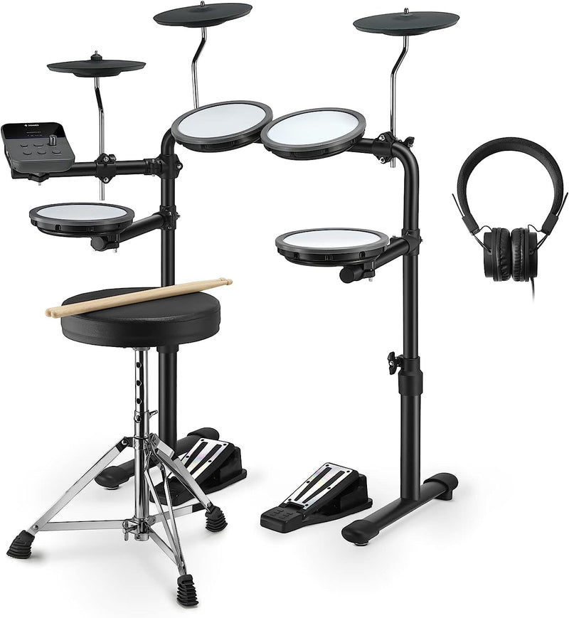 Donner DED-70 Electric Drum Set 4-Drum 3-Cymbal For Beginners with Headphones/Drum Throne