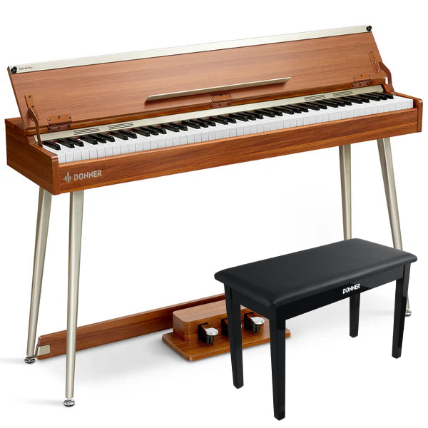 Donner DDP-80 PLUS 88 Key Weighted Wooden Upright Digital Piano with Semi-open Cover