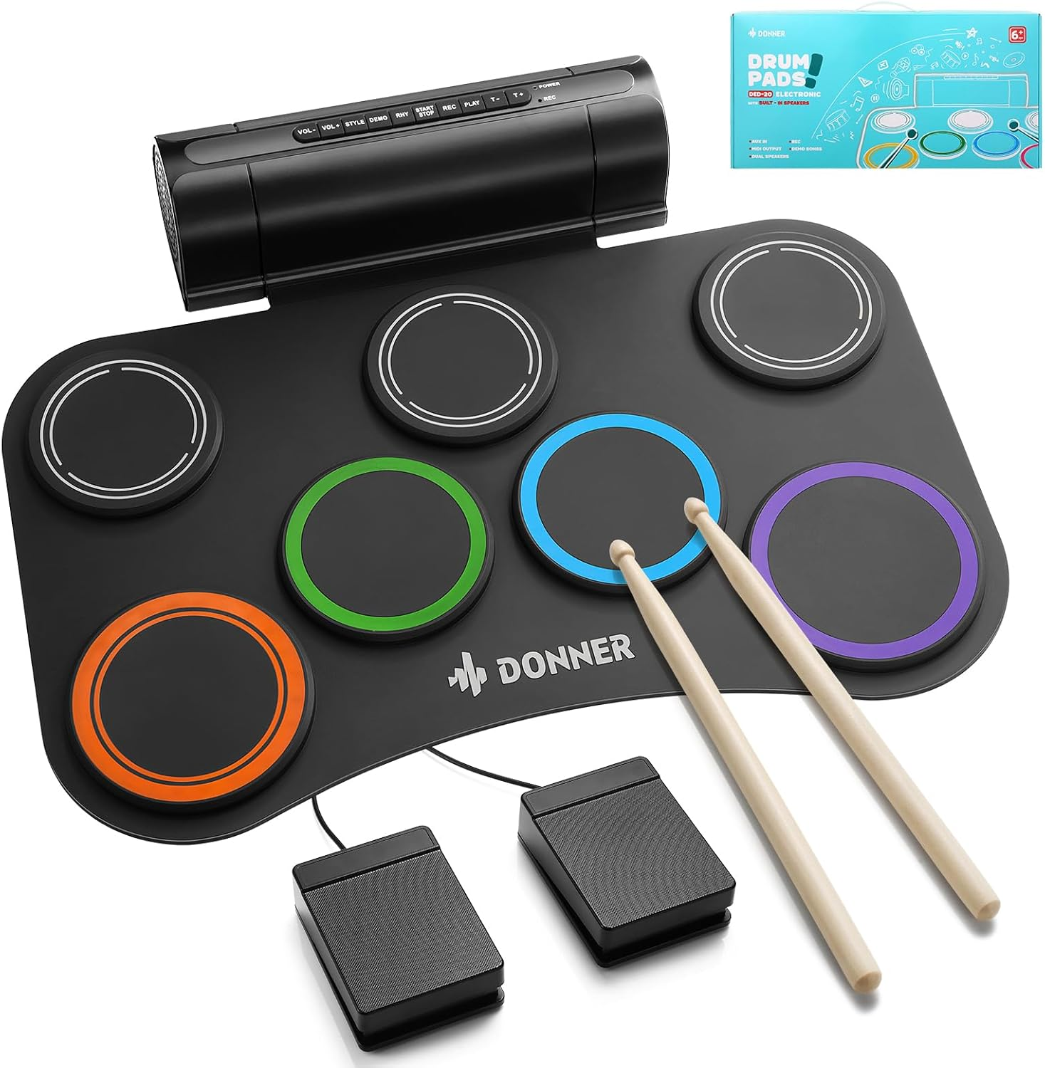 Donner Pads Roll-up Silent Electric Drum Pad Electronic Drum Set for