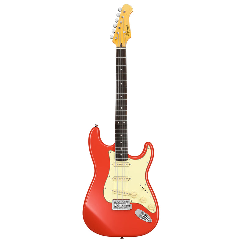 Donner DST-600 Electric Guitar with HSS/SSS Pickups-Fiesta Red SSS Pickup##